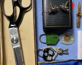 OMEGA Watch, German Locks, Vintage Sewing Scissors