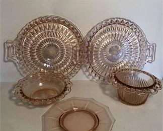 Pink Depression Glass Collection 