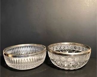 Vintage Fostoria Silver Rim Bowls 