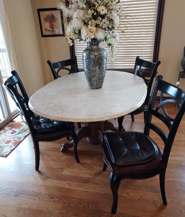 Antique marble-top dining table