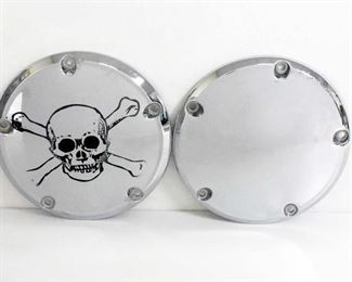 2 Harley Davidson Chrome Derby Covers