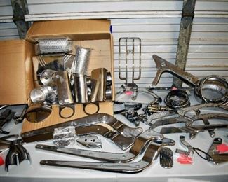 Lot of Chrome Motorcycle Parts