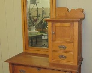 Oak Cheval Dresser