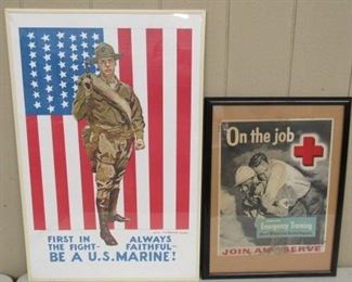 U.S Marine Poster & Red Cross Ad. Picture