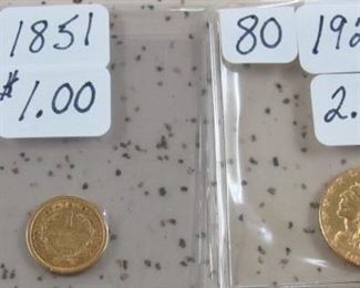 1851 $1.00 Gold Coin & 1926 $2.50 Gold Coin
