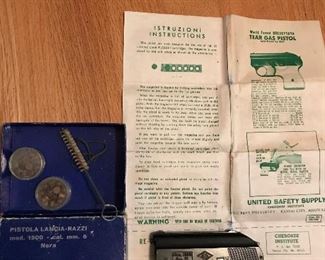 1 of the 2 - Mondial 22 cal model 1900 tear gas pistol w/instructions and w/ box.