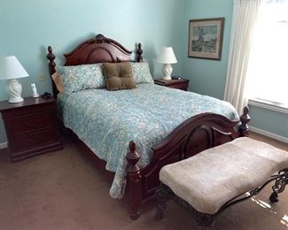 Davis International Bedroom Set, Wrought Iron Upholstered Bench!