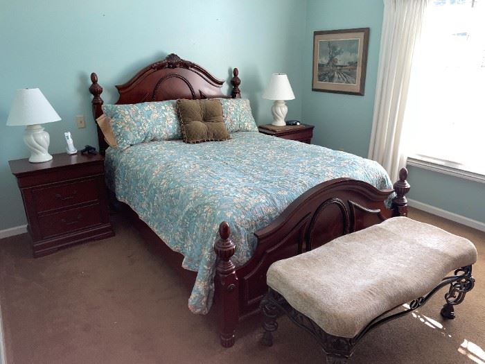 Davis International Bedroom Set, Wrought Iron Upholstered Bench!