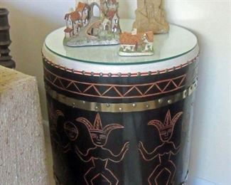 Second drum table (sold as a pair) , David Winter cottages