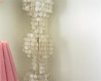 Vintage long Capiz hanging lamp