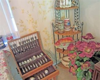 Stainless flatware set and decorative items