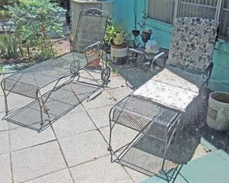 Metal outdoor chaises 