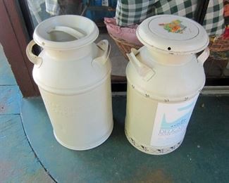 Decorated milk cans