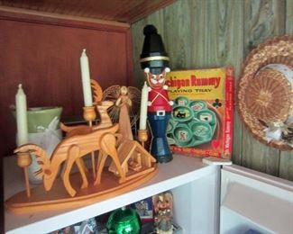 Christmas items & Michigan Rummy game