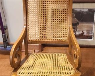 Oak/Wicker Rocking Chair