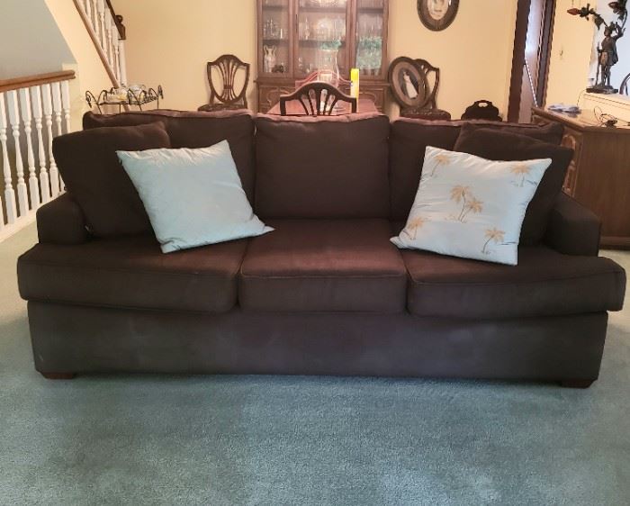 Klaussner brown linen look sofa