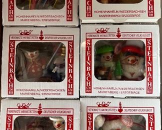 Steinbach ornaments in original boxes.