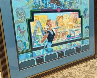 Limited Edition Signed and Numbered 150/350 Serigraph by Local Kansas City Artist Michael Young       "Diner" 48"W x 39 H 