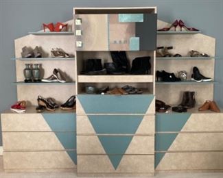 Custom Design 3 Piece Cabinet with Flat Screen Bracket behind Art. 10 Drawers                                                          110" W x 77 1/2" H