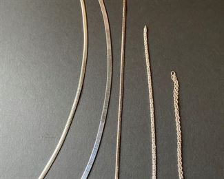 . 925 Italy, 16" .925 Italy Milor Herringbone Necklace, 16" .925 Italy Milor Herrignbone Necklace, .925 Silver Italy Milor Anklet, .925 Silver Bracelet