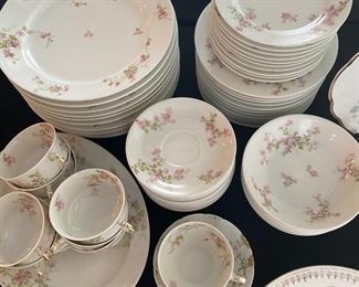 Haviland & Company Limoges...Pattern Schleiger 29A, 62 Pieces (Includes 2 old Abbey Limoges Plates and 1 Platter)