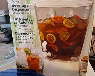 CreativeWare Acrylic Beverage Dispenser, 3.5 Gallon