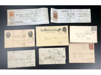 19th- early 20th century Postal Covers, Stampless envelopes, legal documents