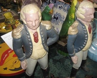 George Washington fireplace andirons by Virginia Metal Crafters rare
