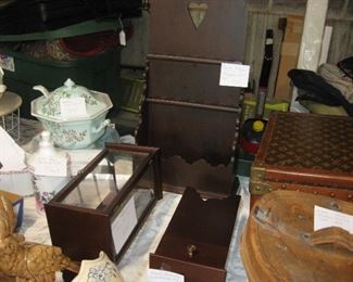 Soup Tureen by Adams Singapore Bird pattern, Virginia Metal Crafters spoon rack and candle box