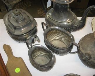 Silver plate tea and coffee set