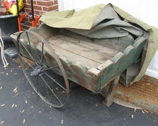 Old flower cart, original paint found in rural Missouri