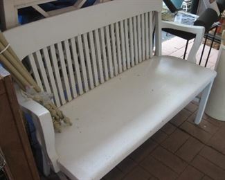 White oak bench painted