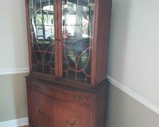 Duncan Phyfe Style Walnut China Cabinet