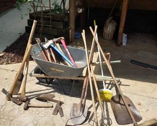 Wheel Barrow and Yard Tools