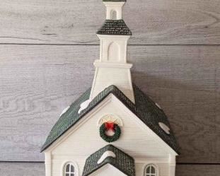 Ceramic Light Up Christmas Tree Village Church