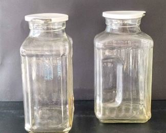 Vintage Anchor Hocking Glass 12 Liquid Canisters