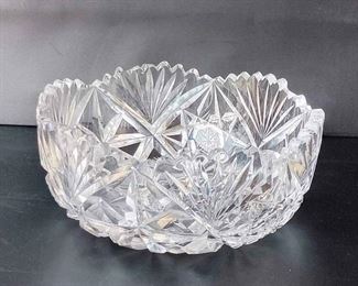 Vintage Heavy HandCut, Wheel Polished Bowl