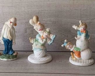 Vintage Porcelain Clown Figurines