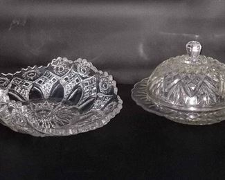 Vintage Round Butter Dish Vintage Diamond Folded Serving Plate