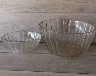 Vintage Scalloped Rim Serving Bowls