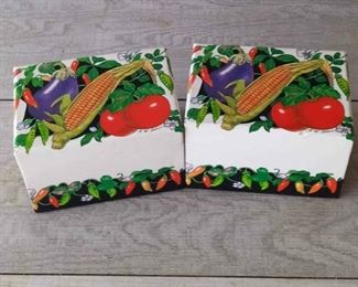 Vintage Veggie Pattern Recipe Boxes