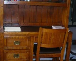 DESK WITH BOOKCASE TOP AND CHAIR,NICE