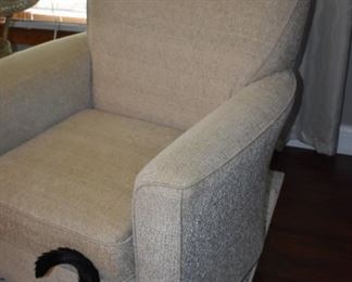 Upholstered Swivel Arm Chair 