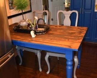 Wood Kitchen Table and 2 Chairs 