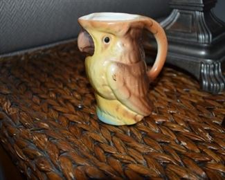 Vintage Ceramic Parrot Creamer Pitcher 