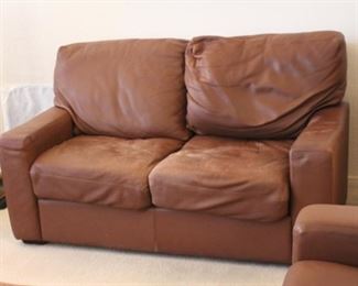 Leather loveseat