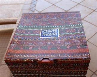 Box holding Soleri bell, which is new