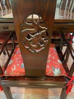 Rosewood Carved Dragon Chinese Dining Chairs
