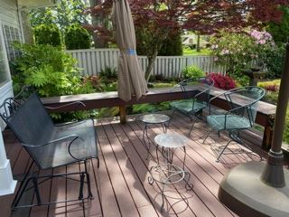Several outdoor furniture pieces