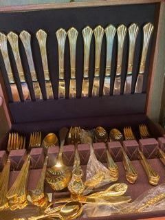 Gold Platted Silverware Set for 12